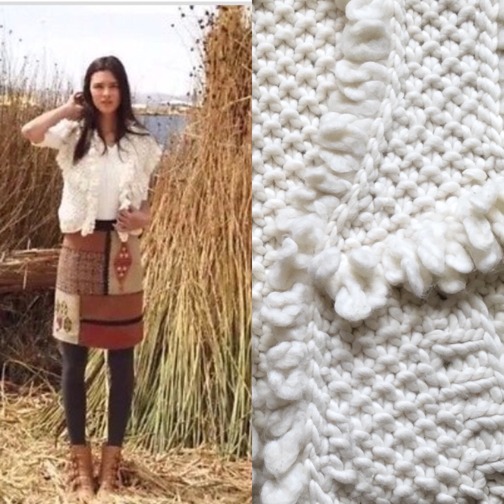 Looped wool vest bohemian